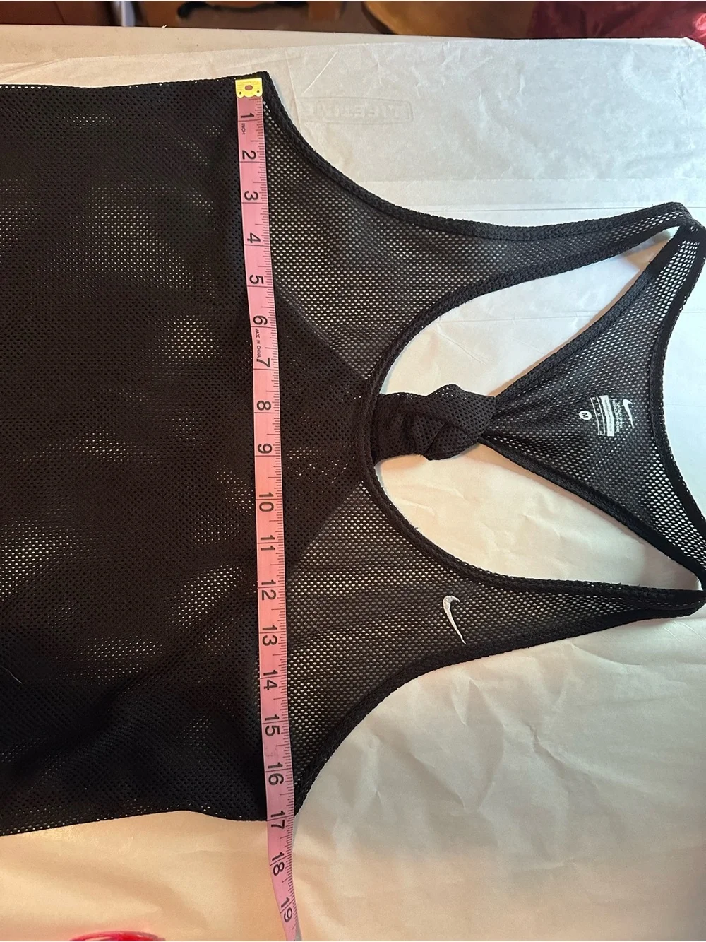 Nike Black Mesh Racerback Tank with Knotted Back medium